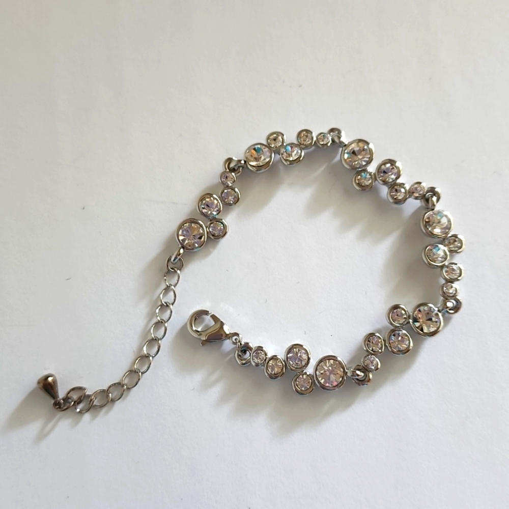 Silver Tone Crystal Bracelet